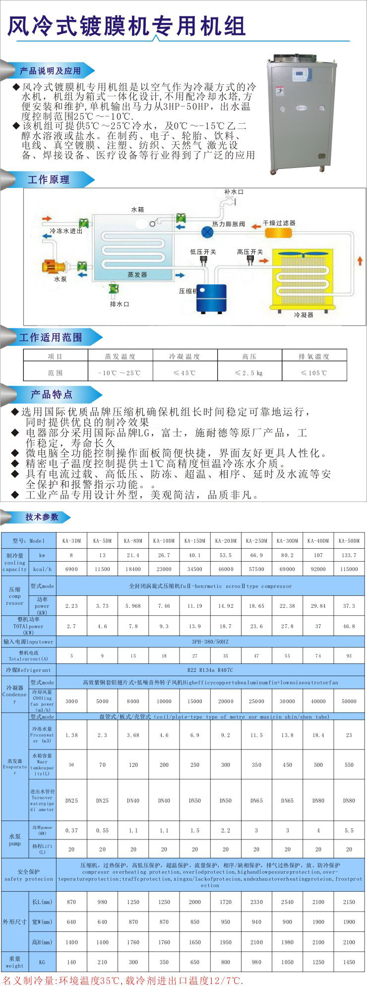 風(fēng)冷式鍍膜專用冷水機(jī)